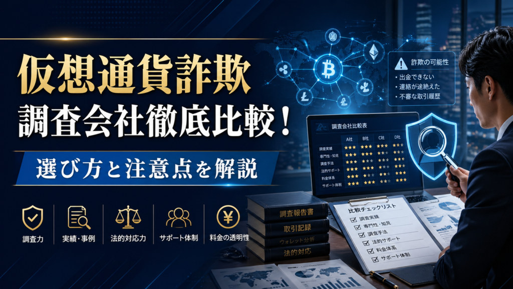 仮想通貨詐欺調査会社徹底比較！選び方と注意点を解説