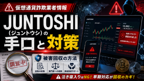 仮想通貨詐欺業者情報JUNTOSHI（ジュントウシ）の手口と対策・被害回収の方法