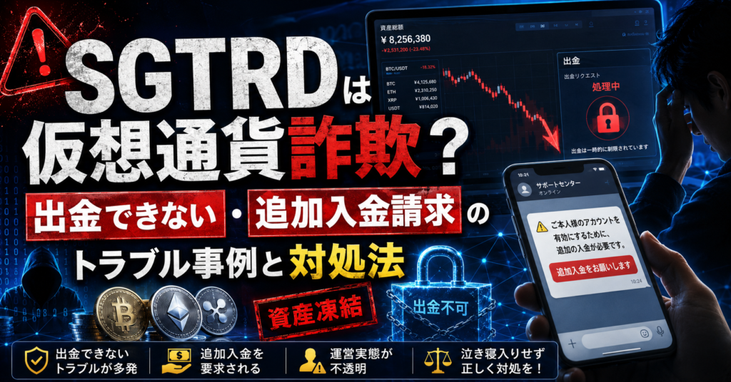 SGTRDは仮想通貨詐欺？出金できない・追加入金請求のトラブル事例と対処法