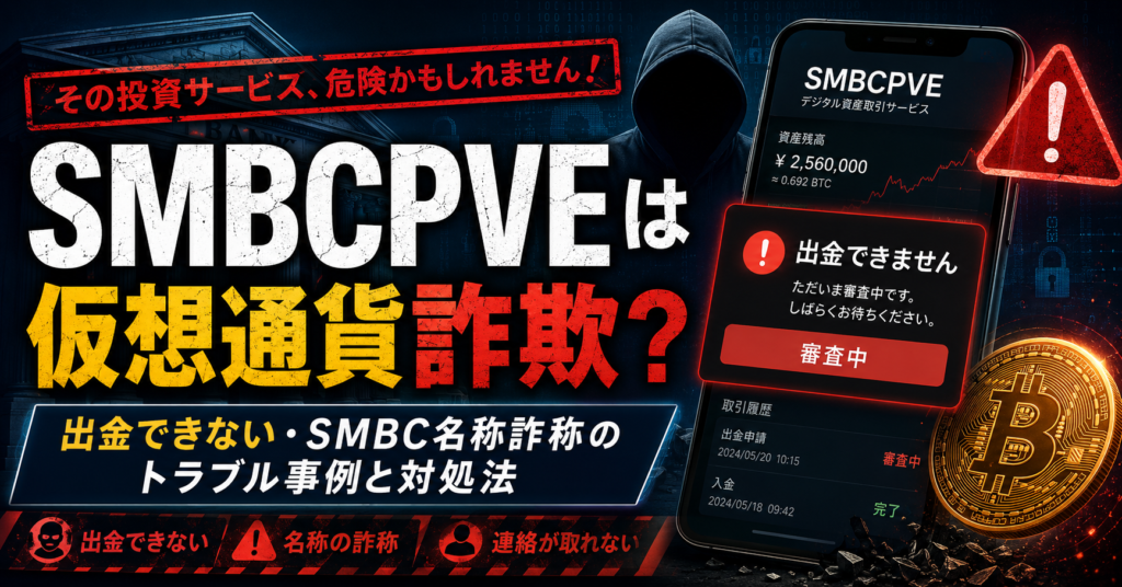 SMBCPVEは仮想通貨詐欺？出金できない・SMBC名称詐称のトラブル事例と対処法