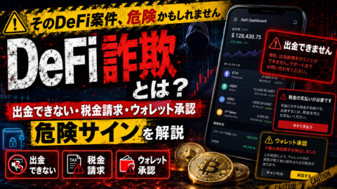 DeFi詐欺とは？出金できない・税金請求・ウォレット承認の危険サインを解説