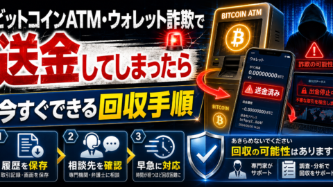 ビットコインATM・ウォレット詐欺で送金してしまったら｜今すぐできる回収手順