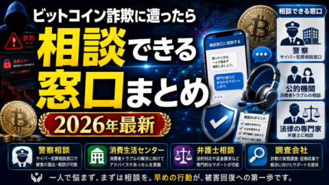 ビットコイン詐欺に遭ったら相談できる窓口まとめ【2026年最新】