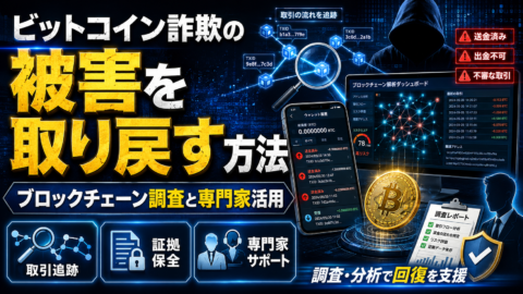 ビットコイン詐欺の被害を取り戻す方法｜ブロックチェーン調査と専門家活用