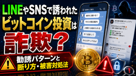 LINEやSNSで誘われたビットコイン投資は詐欺？勧誘パターンと断り方・被害対処法