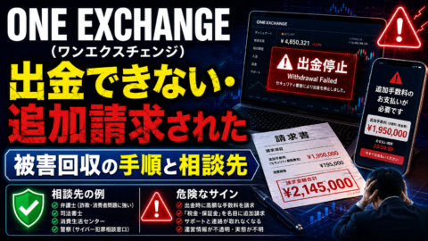 ONE EXCHANGE（ワンエクスチェンジ）で出金できない・追加請求された｜被害回収の手順と相談先