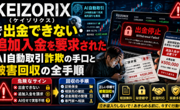 KEIZORIX（ケイゾリクス）で出金できない・追加入金を要求された｜AI自動取引詐欺の手口と被害回収の全手順