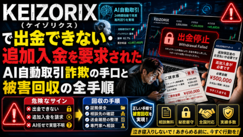 KEIZORIX（ケイゾリクス）で出金できない・追加入金を要求された｜AI自動取引詐欺の手口と被害回収の全手順
