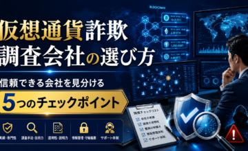 仮想通貨詐欺調査会社の選び方｜信頼できる会社を見分ける5つのチェックポイント