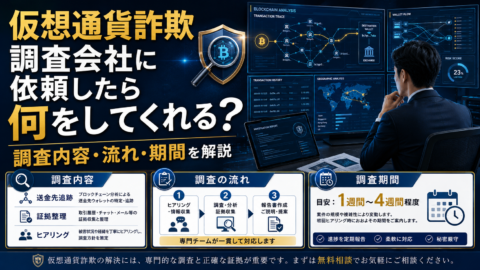 仮想通貨詐欺調査会社に依頼したら何をしてくれる？調査内容・流れ・期間を解説