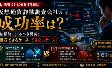 仮想通貨詐欺調査会社の成功率は？依頼前に知るべき現実と回収できるケース・できないケース
