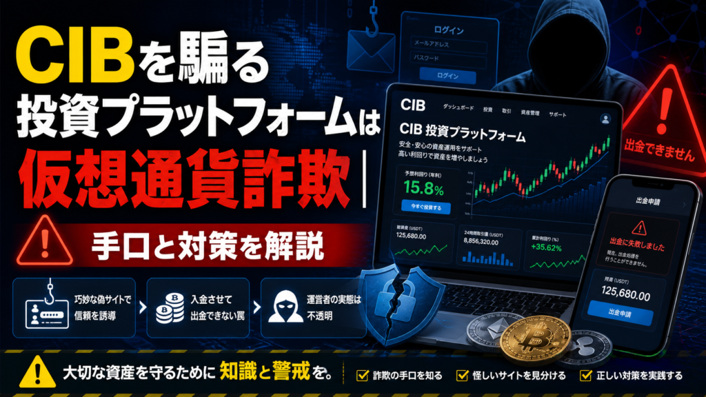 CIBを騙る投資プラットフォームは仮想通貨詐欺｜手口と対策を解説