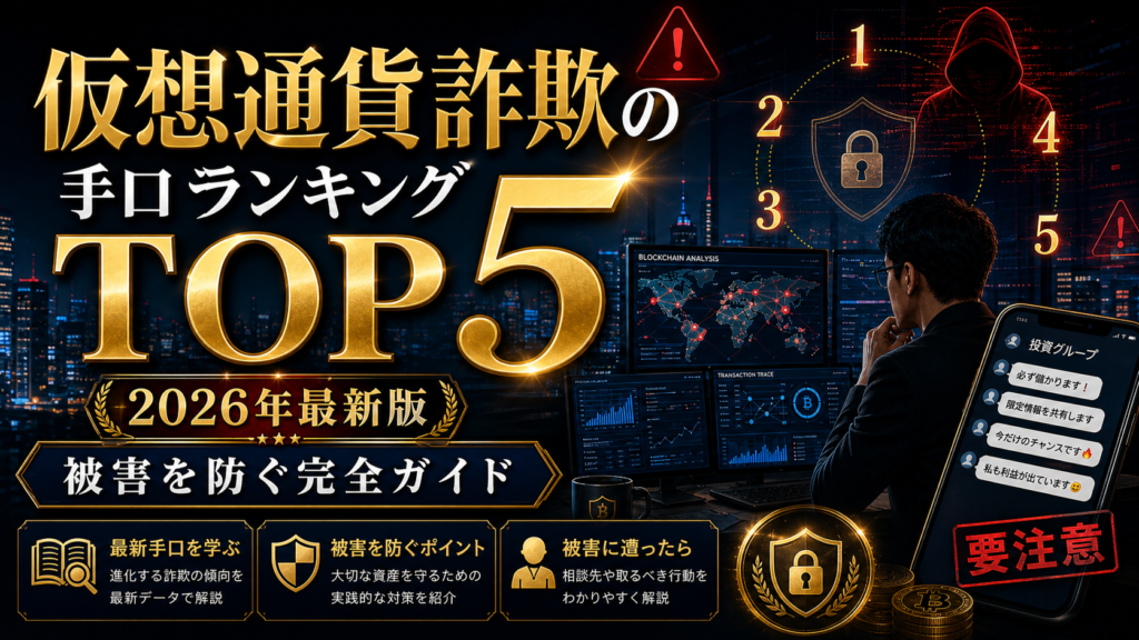 仮想通貨詐欺の手口ランキングTOP5【2026年最新版】被害を防ぐ完全ガイド