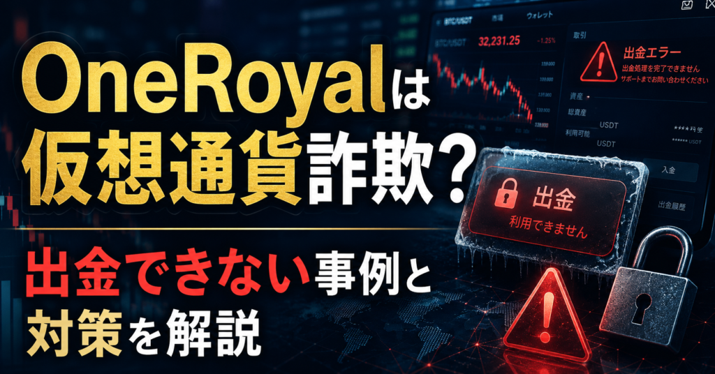 OneRoyalは仮想通貨詐欺？出金できない事例と対策を解説
